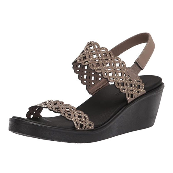 Skechers 119147 3439 Taupe Diamante Wedge Sandal
