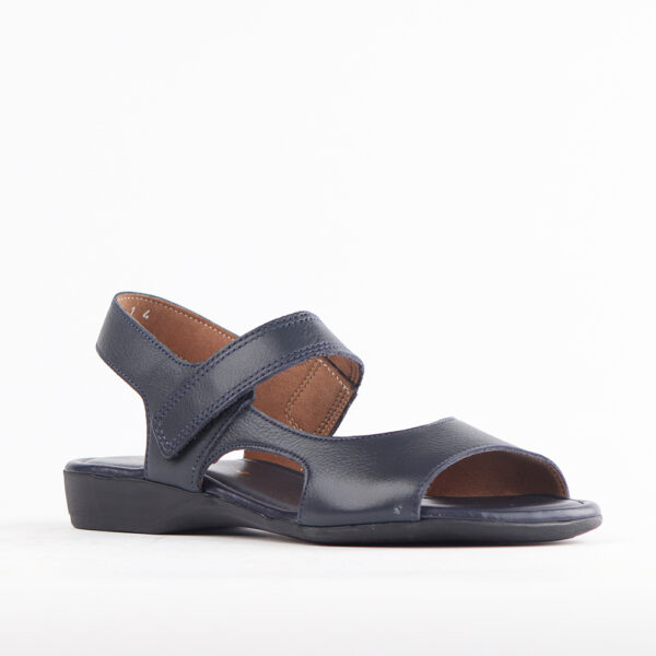 Froggie 12221 4067 Navy Genuine Leather Wider Fit Slingback Flat Sandal