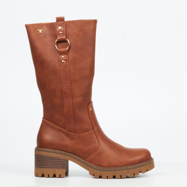 Butterfly Detroit 2 1805 Tan Calf Length Ladies Boots