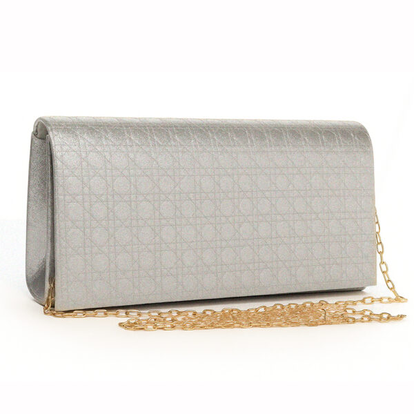 Clutch Bag 10 Silver with Gold Chain Sling
