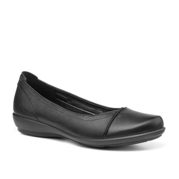 Hotter Robyn 11 3745 Black Leather Ladies Ballerina Pump