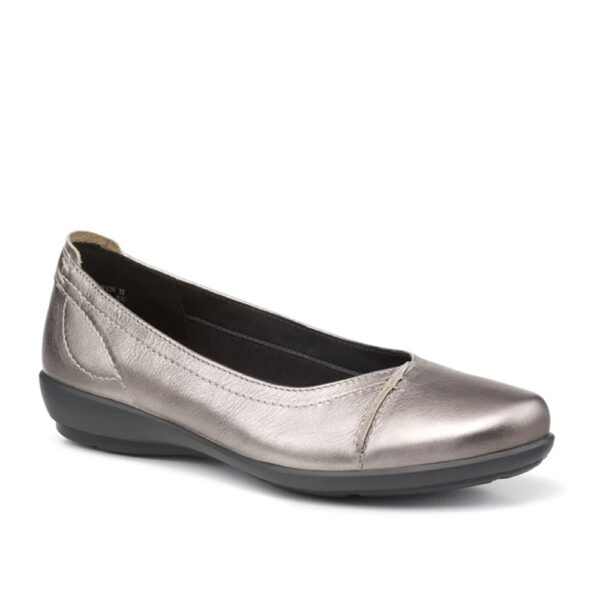 Hotter Robyn 11 3824 Pewter Leather Ladies Ballerina Pump