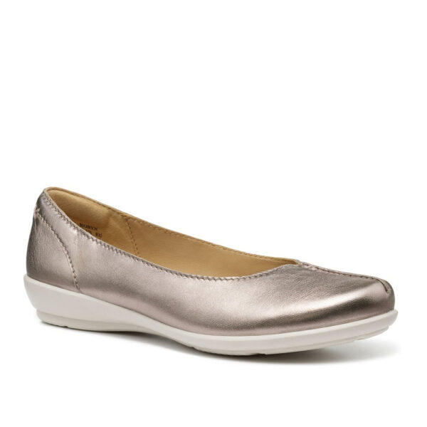 Hotter Robyn 3670 Rose Gold Leather Ballerina Pump