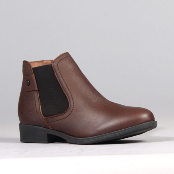 Froggie 11286 Genuine Leather Ankle Boot With Elastic Brown