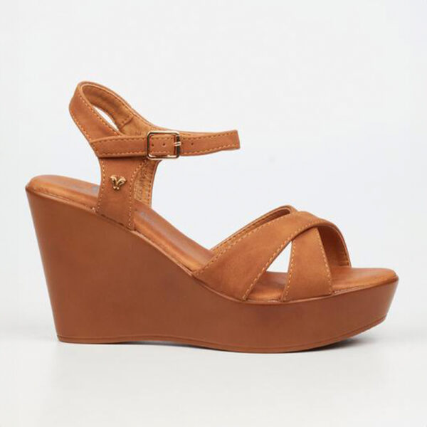 Butterfly Feet Allora 3 4029 Tan  Wedge Platform Sandal