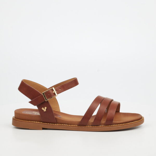 Butterfly Feet Ellie 11 4050 Tan Faux Nubuck Flat Sandals