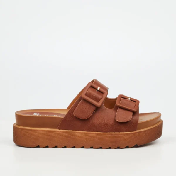 Butterfly Feet Patos 3 4056 Tan Platform Sandal