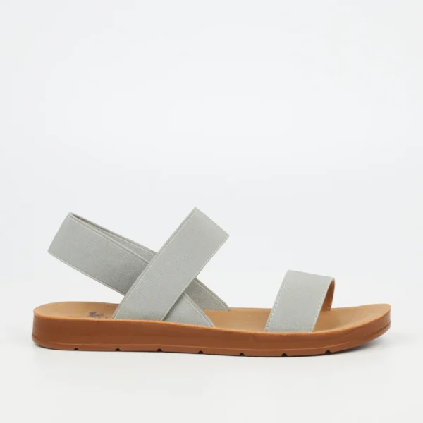 Butterfly Feet Zina 7 4059 Grey Elastic Strap Sandal