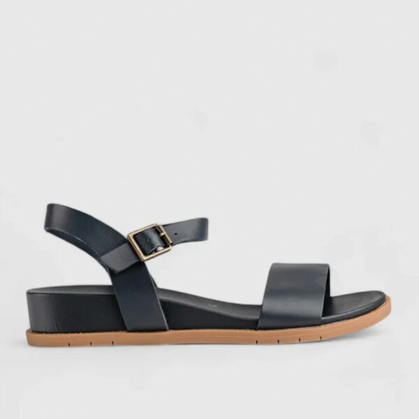 Hush Pup Graice 3984 Navy Leather Ankle Strap Sandal